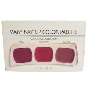 Vintage Mary Kay Lip Color Palette Cool Beige Collection Rose Strawberry Garnet